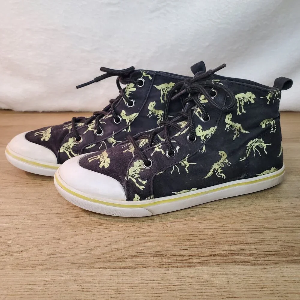 Gymboree Dinosaur Kids Glow In The Dark Shoes High Top Sneakers